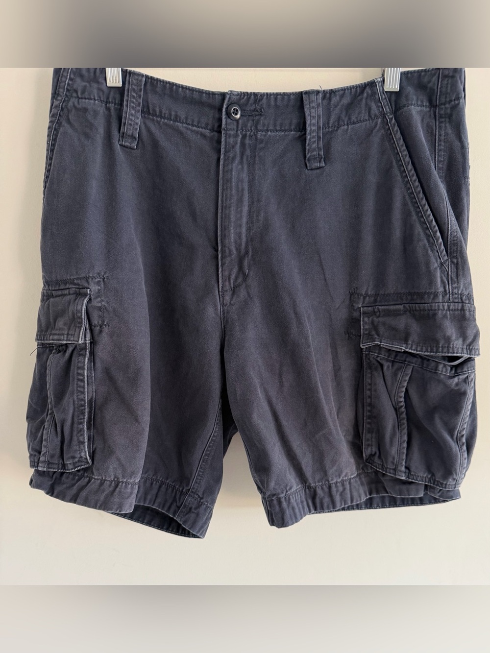 Nautica Cargo Shorts Mens 36 Navy Blue 100% Cotton Utility Casual